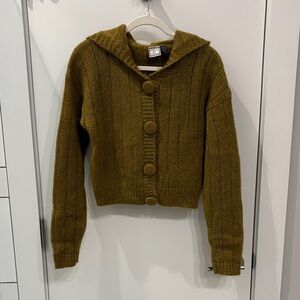 Cozy Olive Button-Up Cardigan
